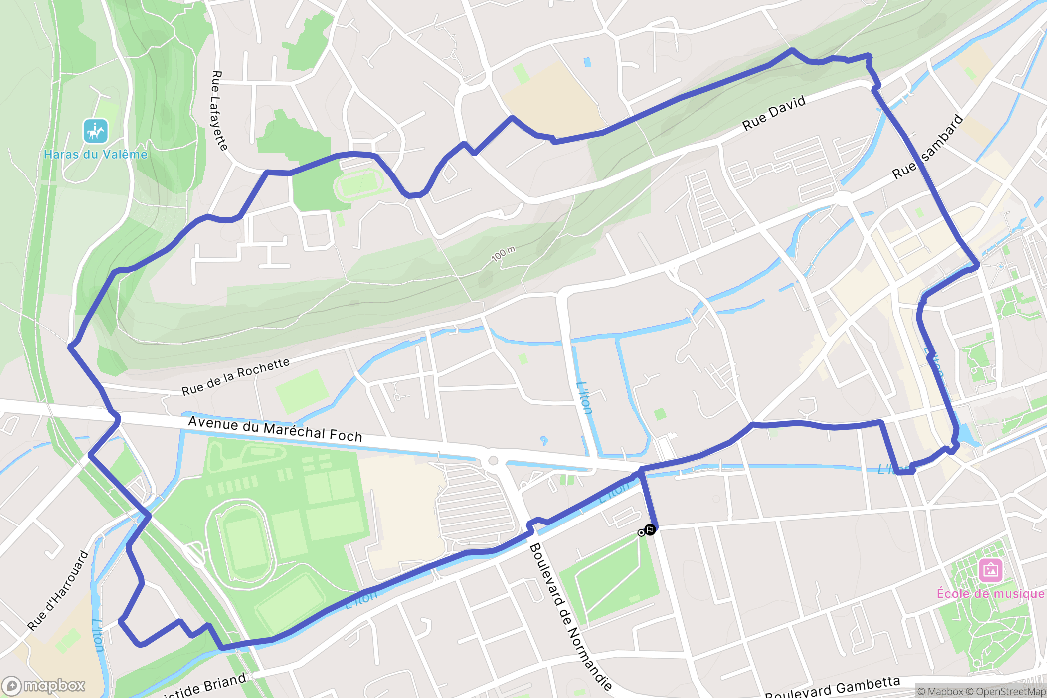 Évreux : carte du parcours de randonnée - France