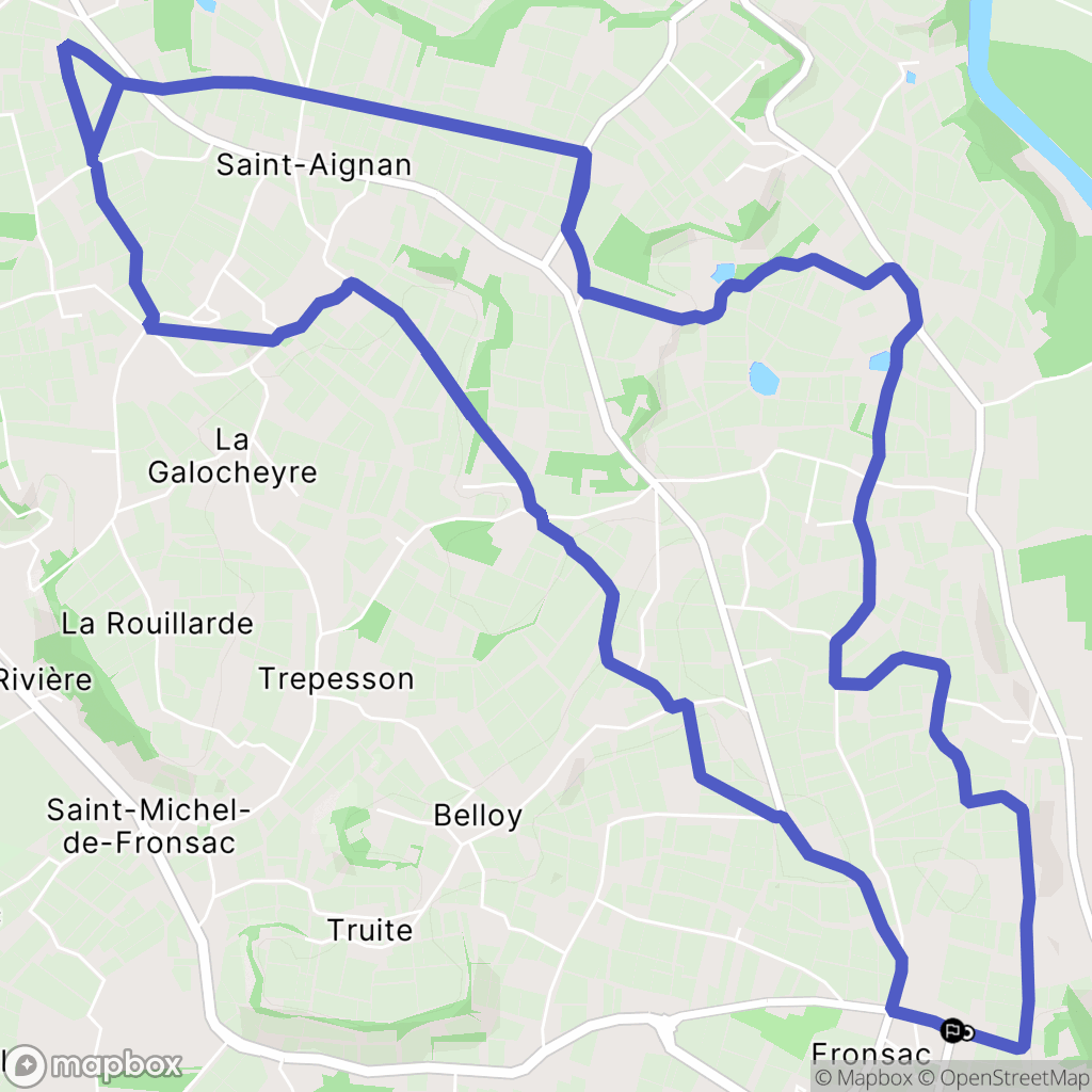 Fronsac : carte du parcours de randonnée - France