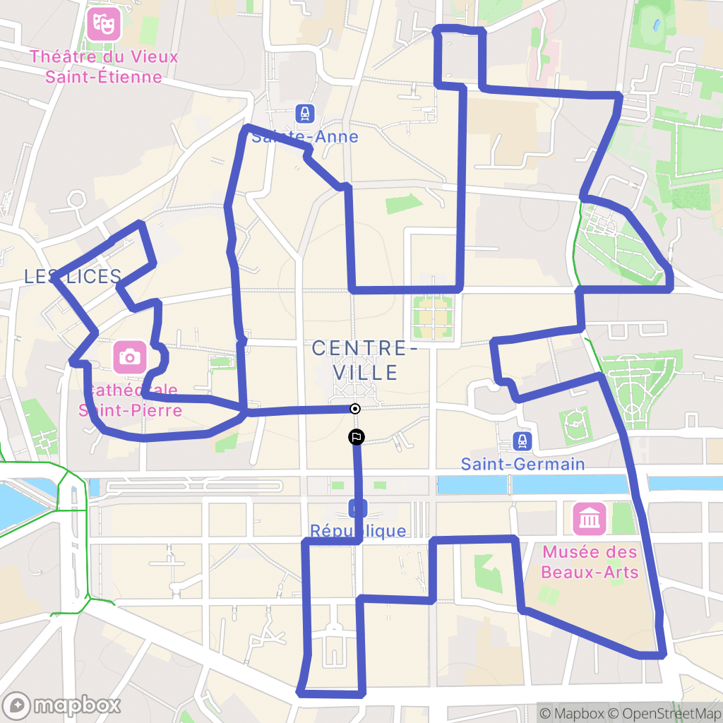 Rennes : carte du parcours de randonnée - France