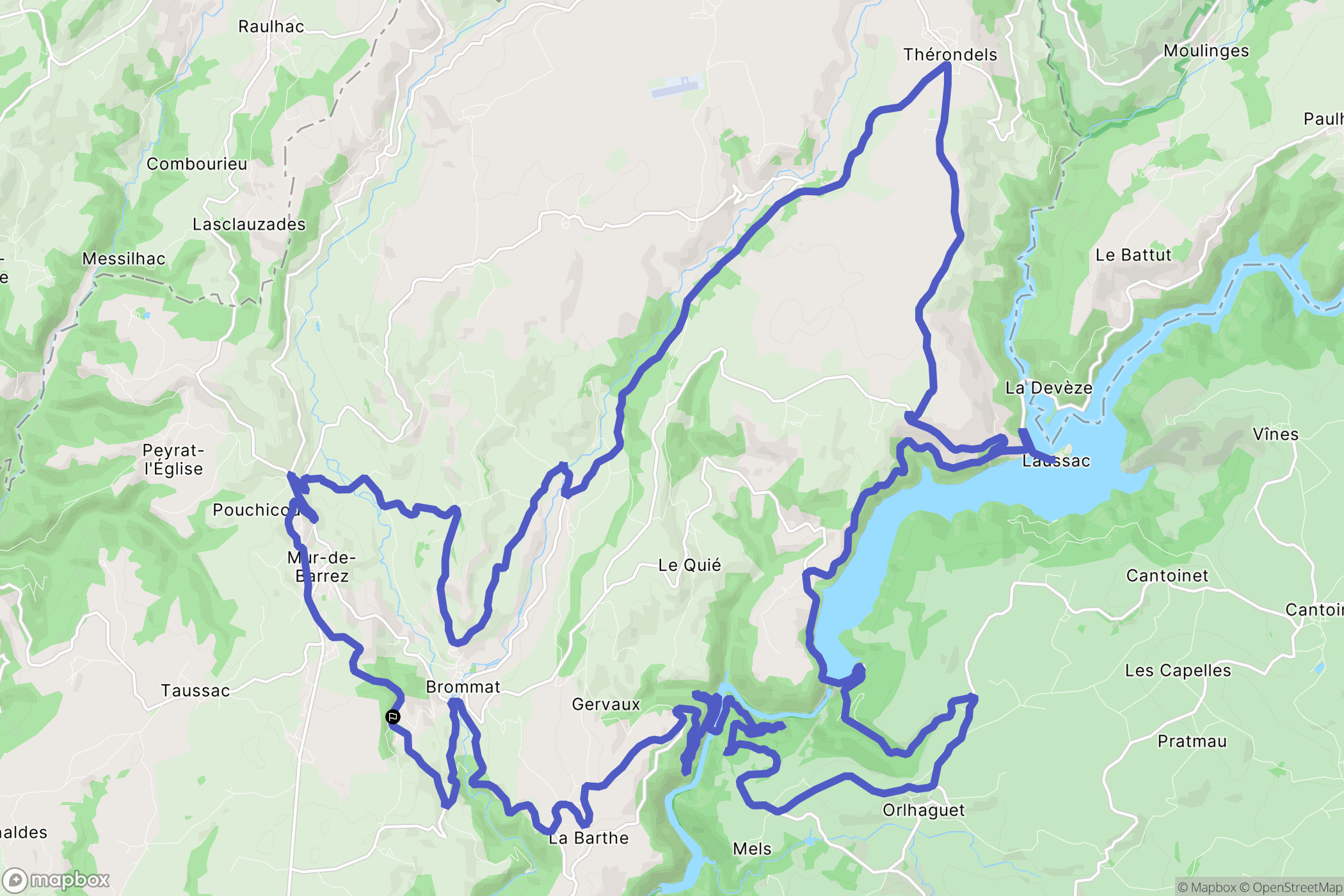 Brommat : carte du parcours de randonnée - France