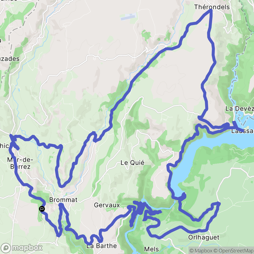 Brommat : carte du parcours de randonnée - France
