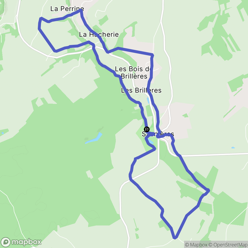 Sasnières : carte du parcours de randonnée - France