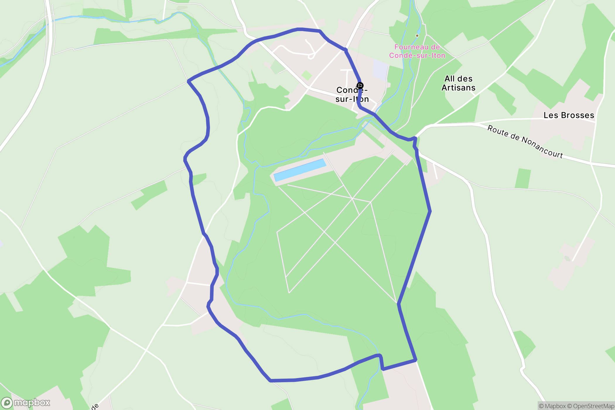 Mesnils-sur-Iton : carte du parcours de randonnée - France