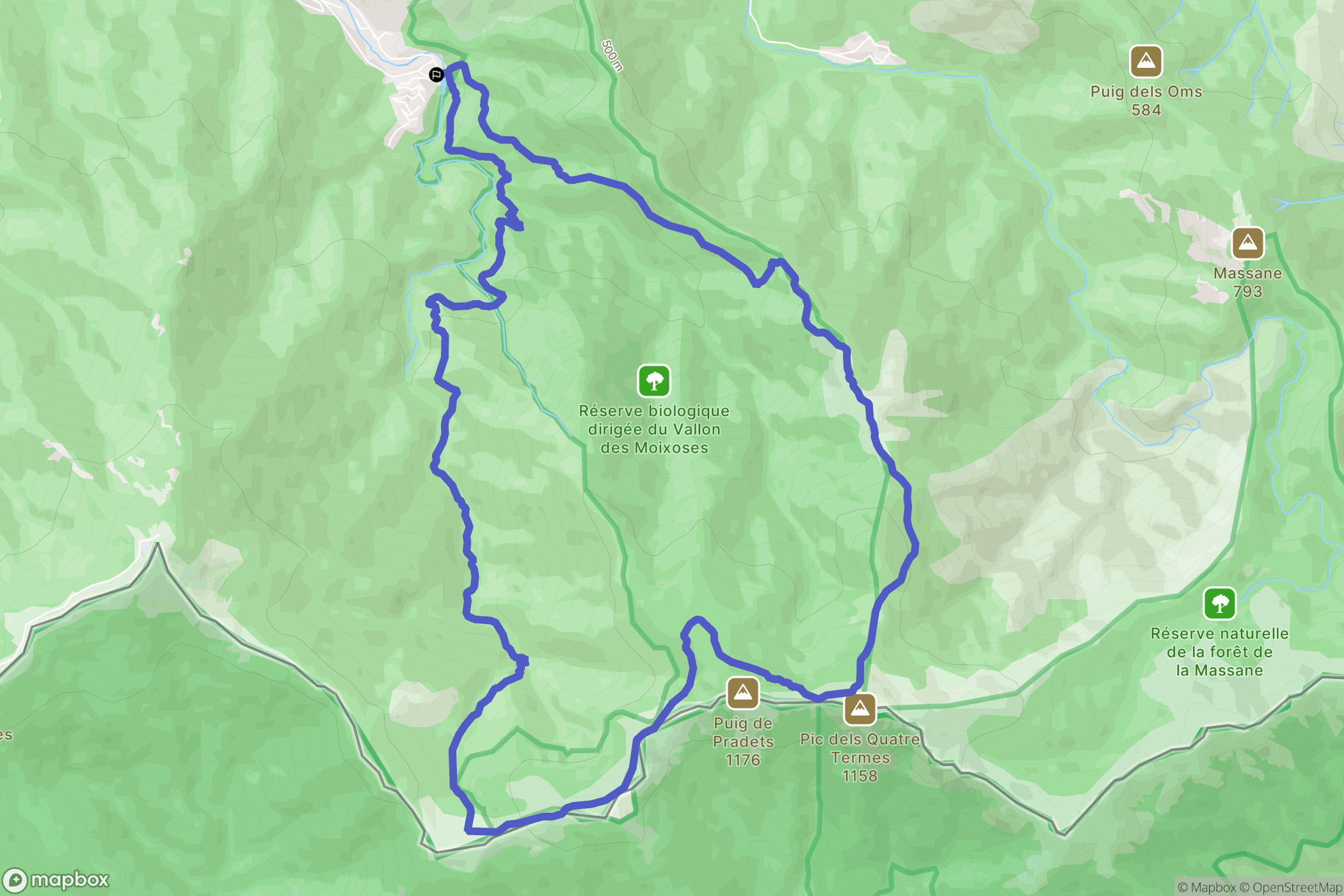 Sorède : carte du parcours de randonnée - France