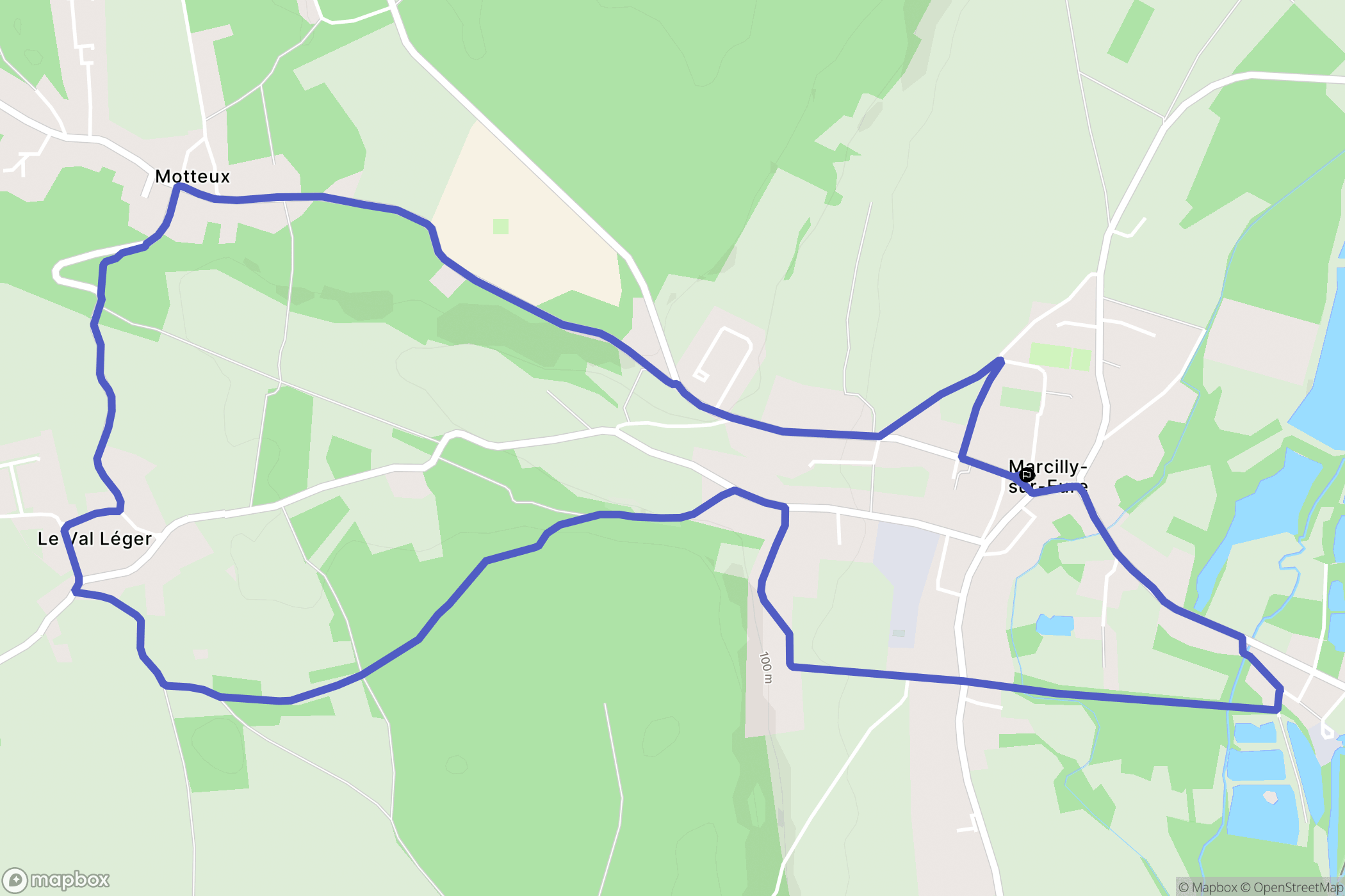 Marcilly-sur-Eure : carte du parcours de randonnée - France