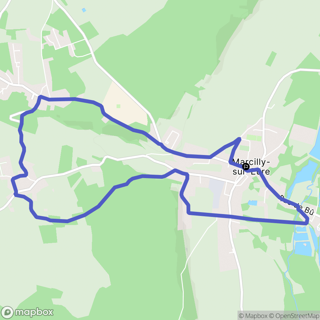 Marcilly-sur-Eure : carte du parcours de randonnée - France