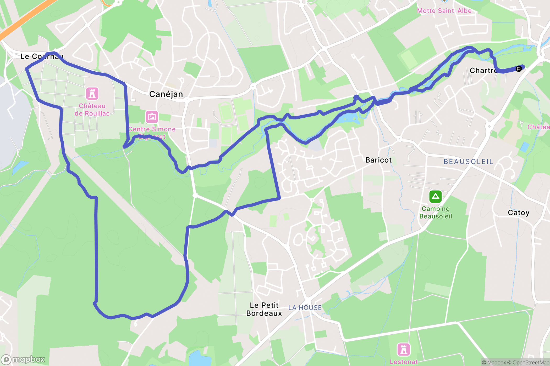 Gradignan : carte du parcours de randonnée - France