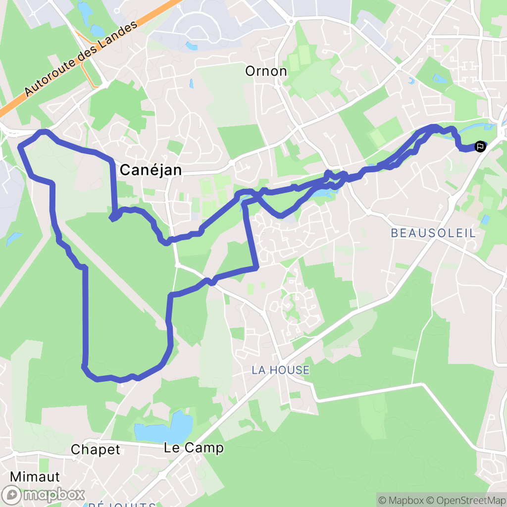 Gradignan : carte du parcours de randonnée - France