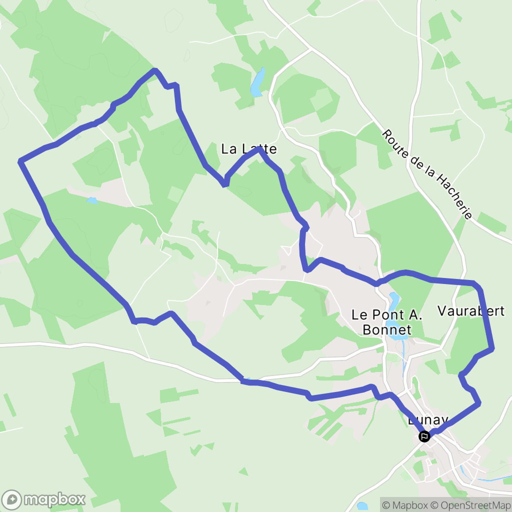 Lunay : carte du parcours de randonnée - France