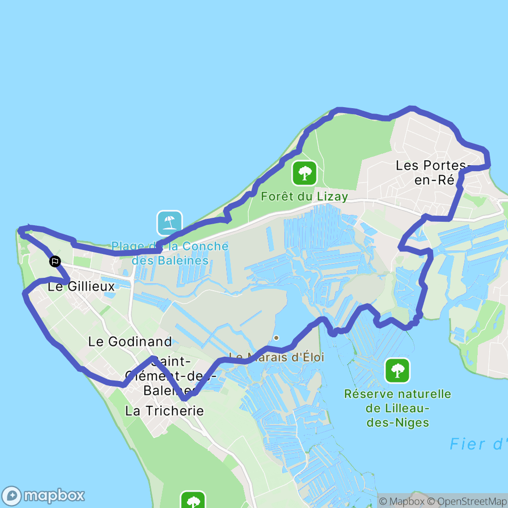 Saint-Clément-des-Baleines : carte du parcours de randonnée - France