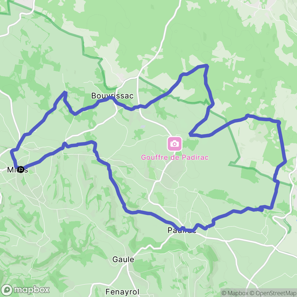Miers : carte du parcours de randonnée - France