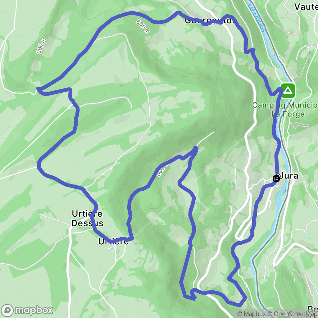 Goumois : carte du parcours de randonnée - France