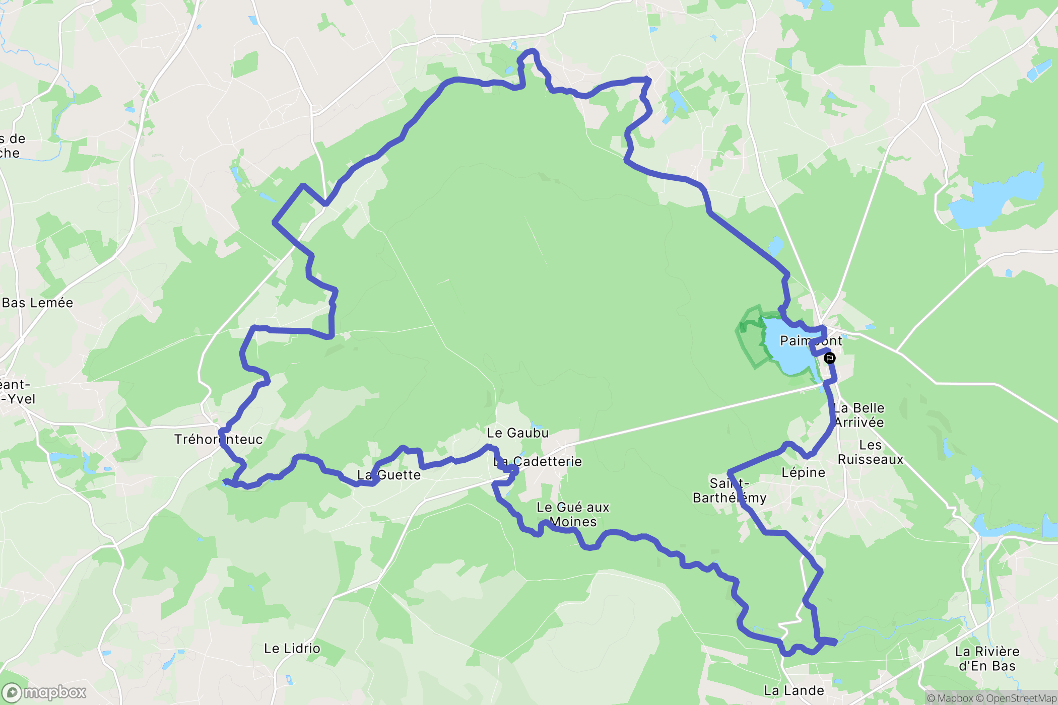 Paimpont : carte du parcours de randonnée - France