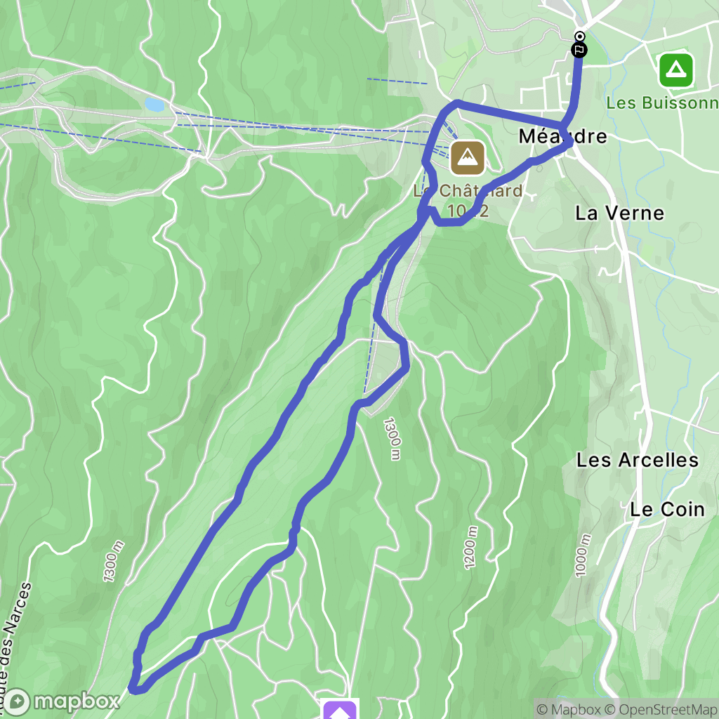 Méaudre : carte du parcours de randonnée - France