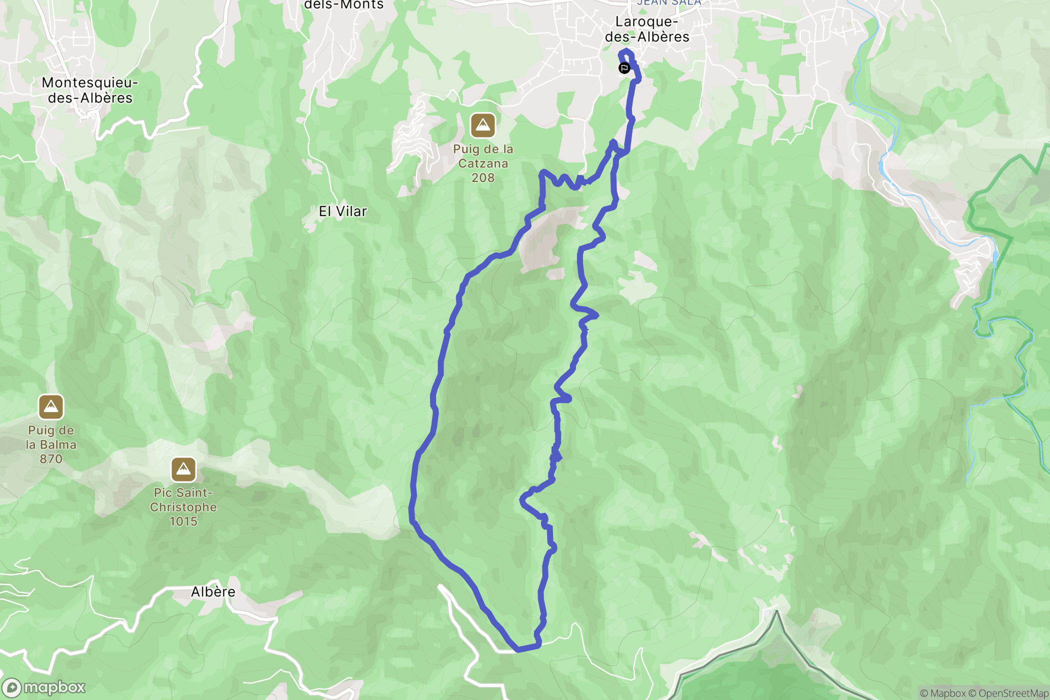 Laroque-des-Albères : carte du parcours de randonnée - France