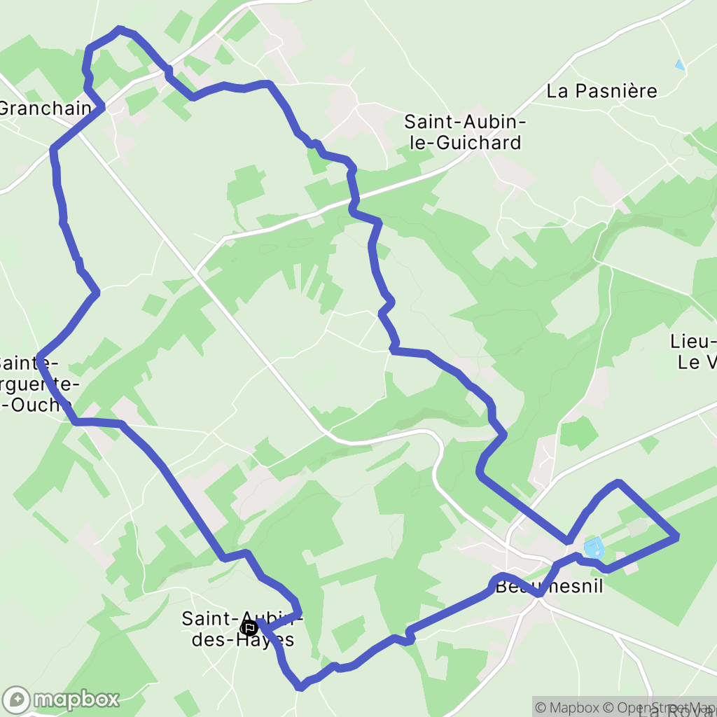 Mesnil-en-Ouche : carte du parcours de randonnée - France