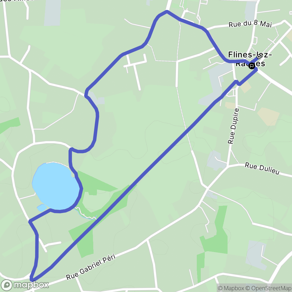 Flines-lez-Raches : carte du parcours de randonnée - France