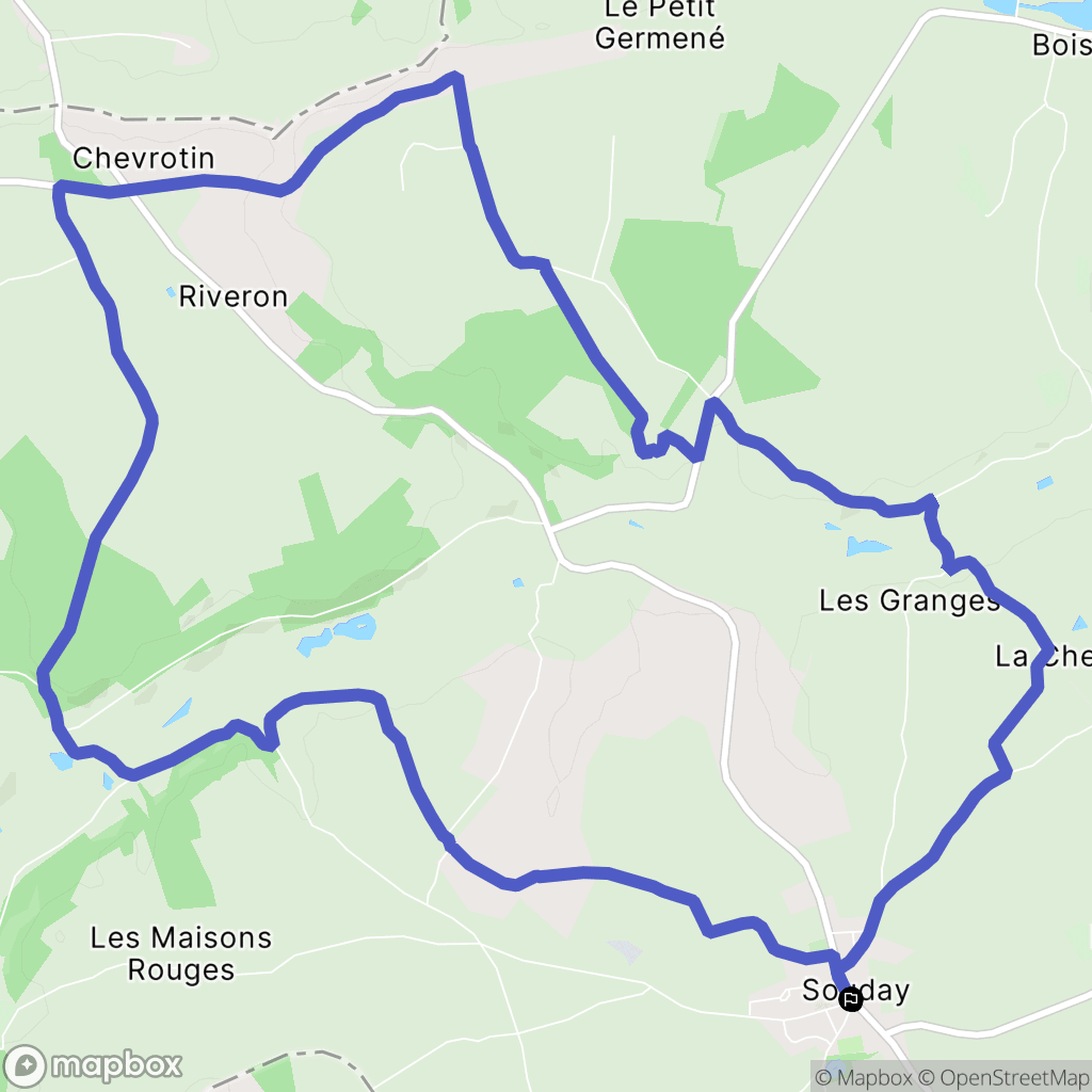 Couëtron-au-Perche : carte du parcours de randonnée - France