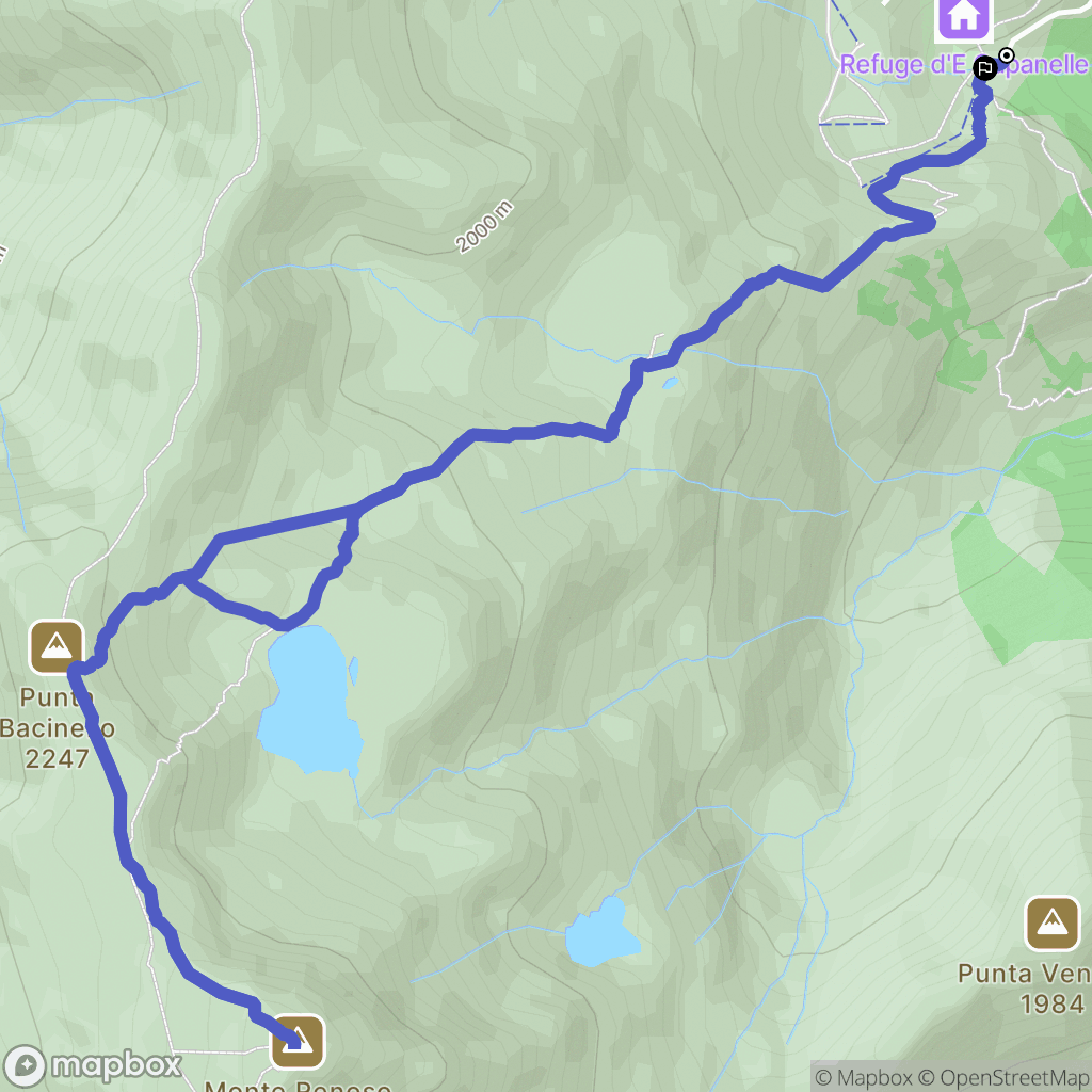 Ghisoni : carte du parcours de randonnée - France