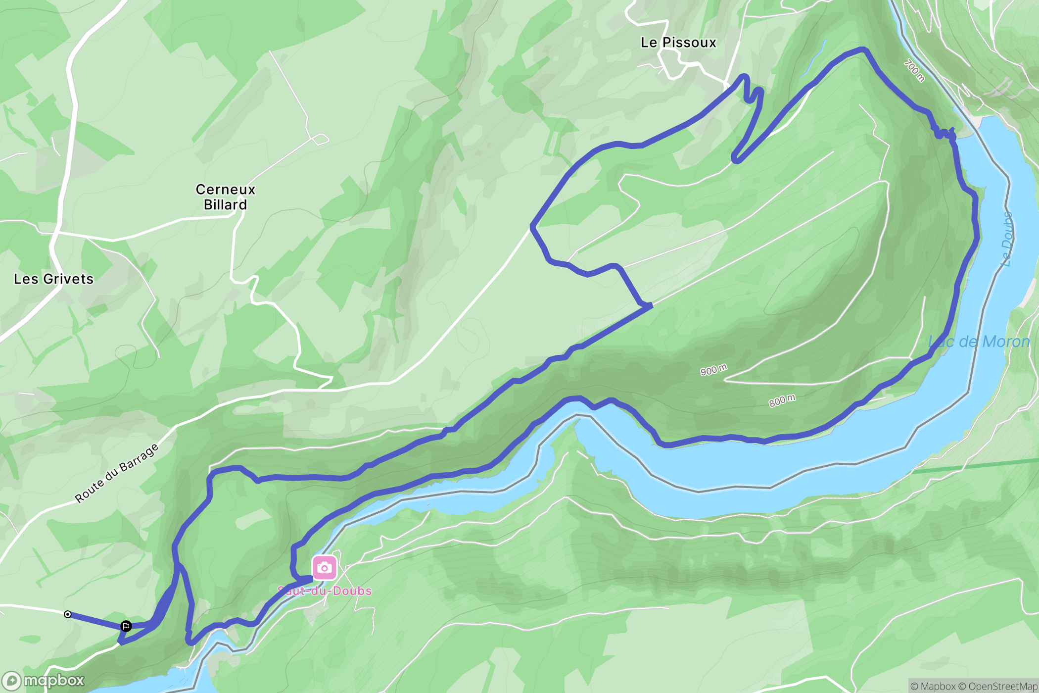 La Courpée : carte du parcours de randonnée - France