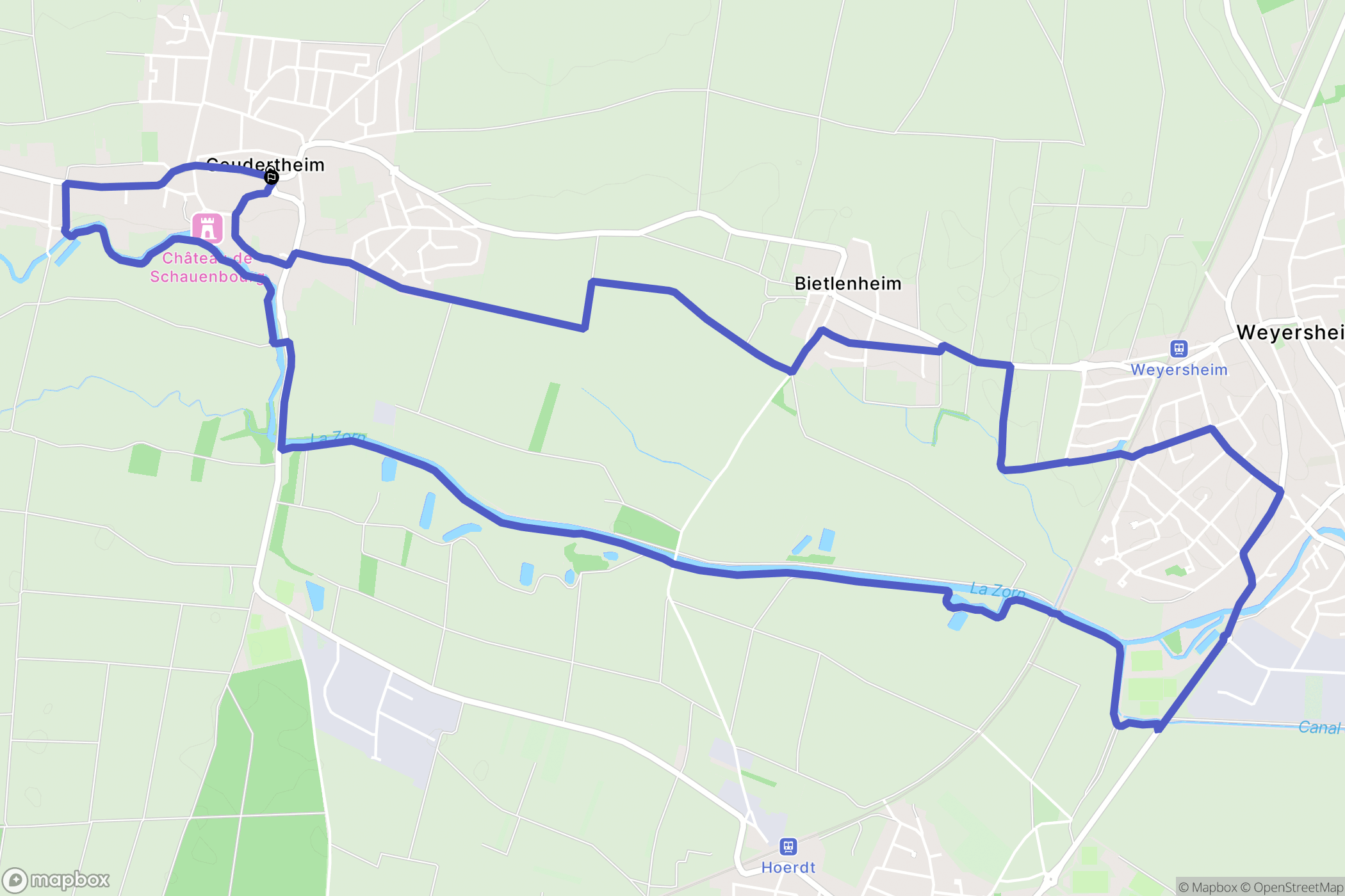 Geudertheim : carte du parcours de randonnée - France