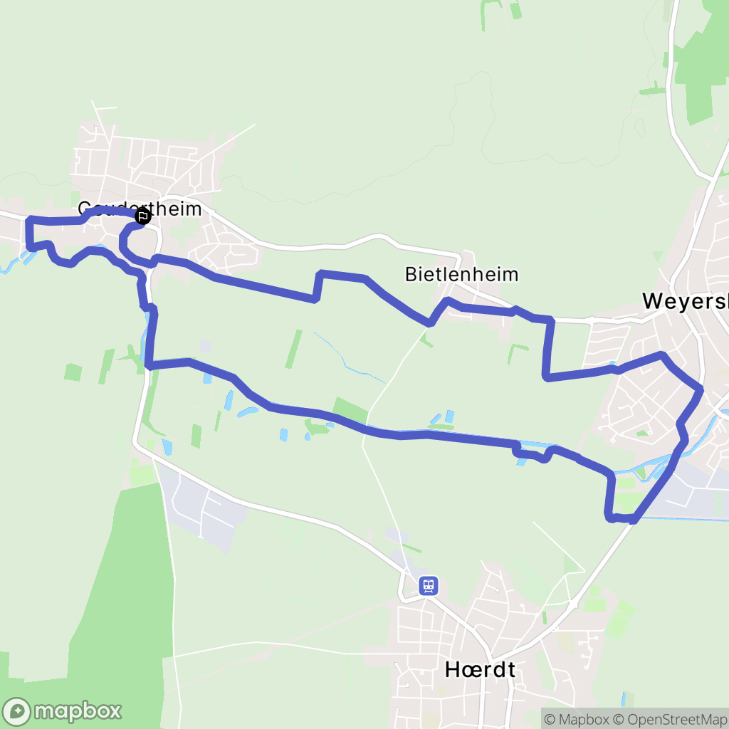 Geudertheim : carte du parcours de randonnée - France