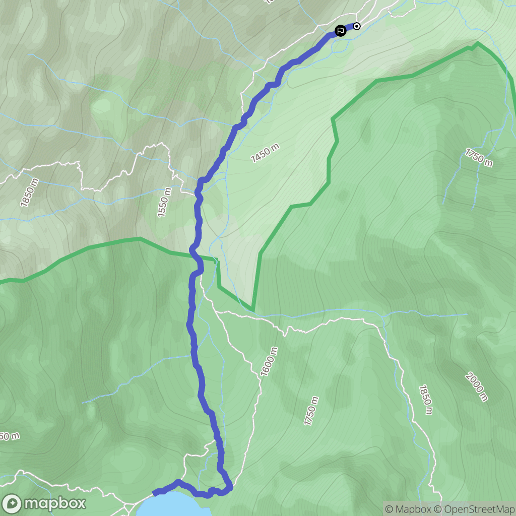 Corte : carte du parcours de randonnée - France