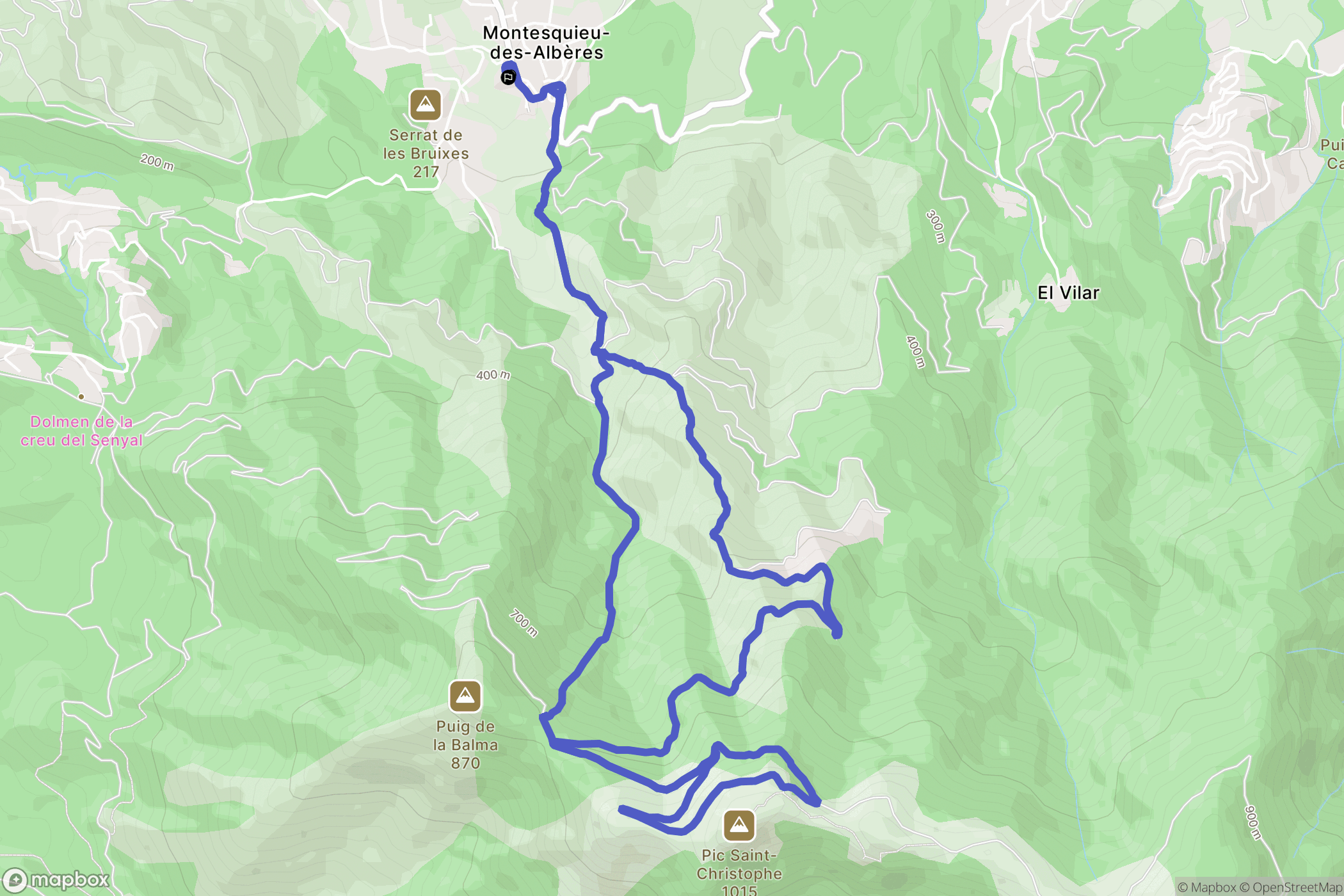 Montesquieu-des-Albères : carte du parcours de randonnée - France
