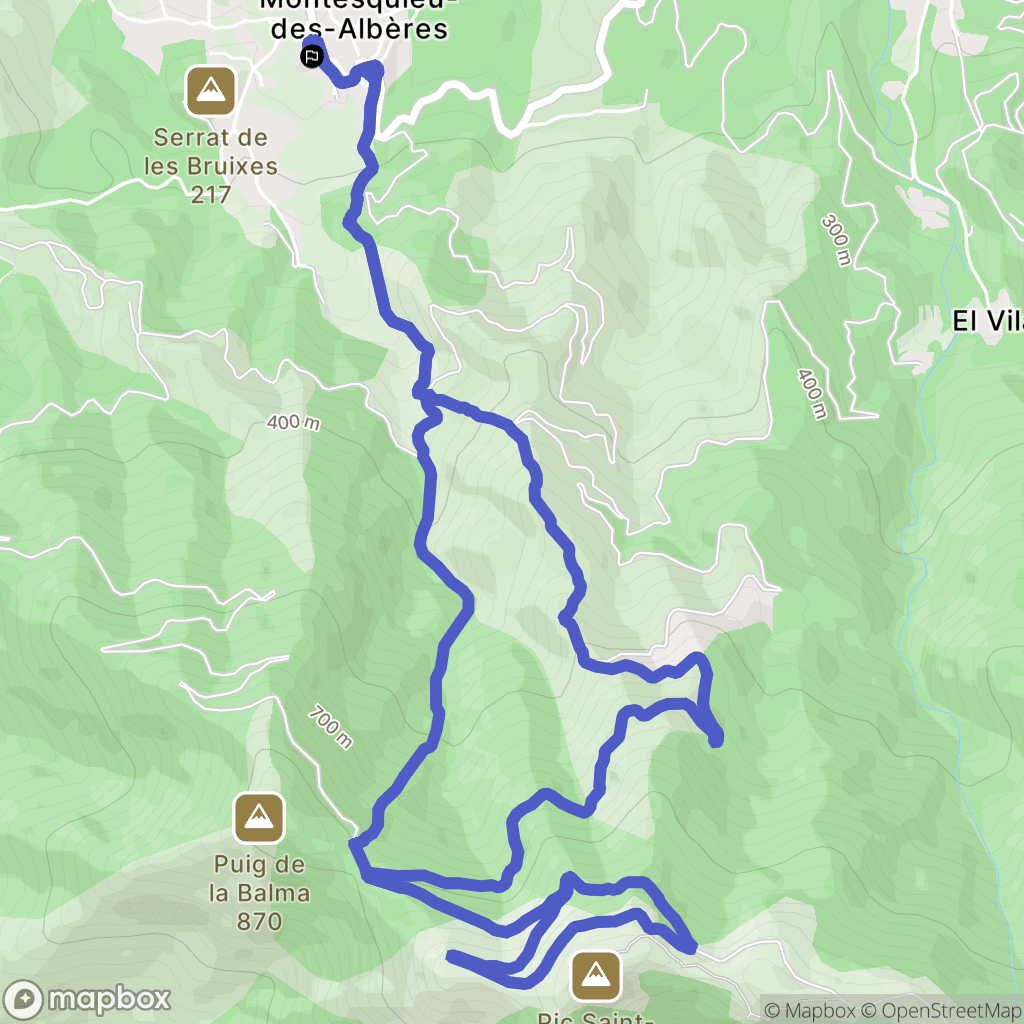 Montesquieu-des-Albères : carte du parcours de randonnée - France