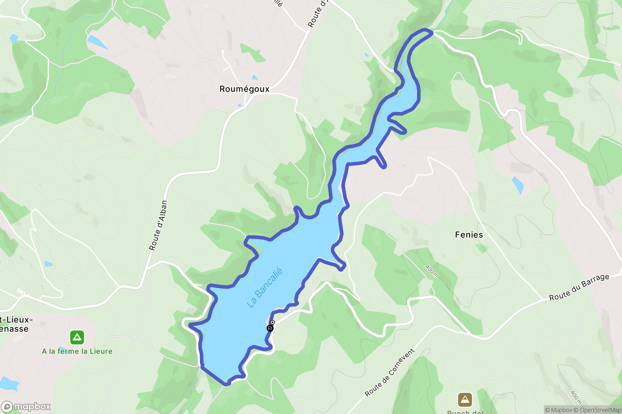 Terre-de-Bancalié : carte du parcours de randonnée - France