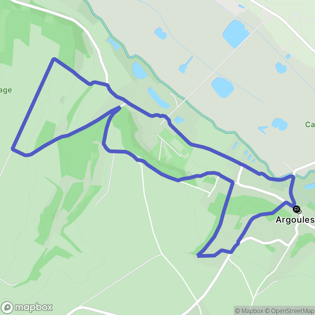 Argoules : carte du parcours de randonnée - France