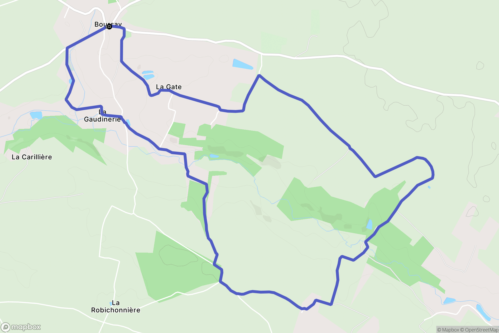 Boursay : carte du parcours de randonnée - France