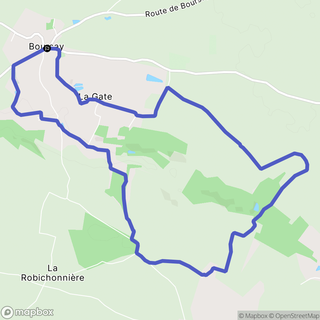 Boursay : carte du parcours de randonnée - France