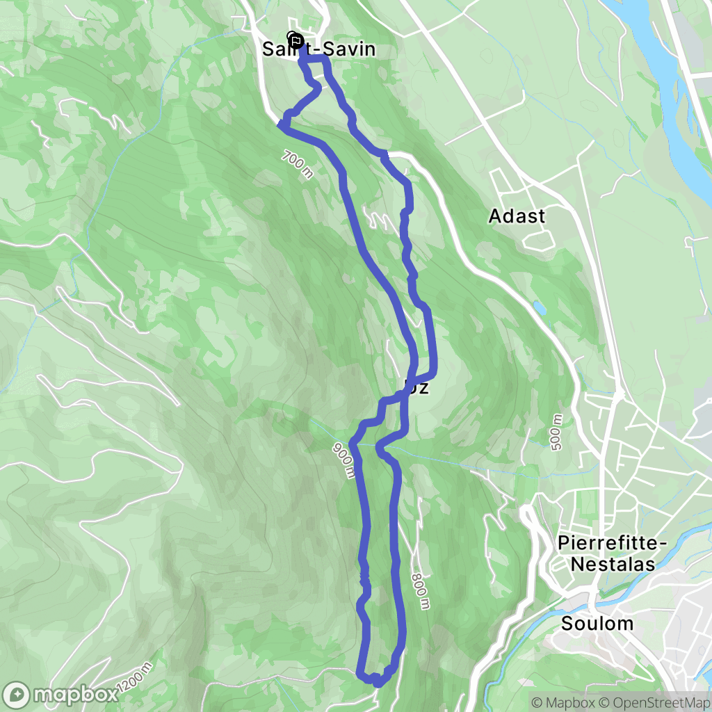 Saint-Savin : carte du parcours de randonnée - France