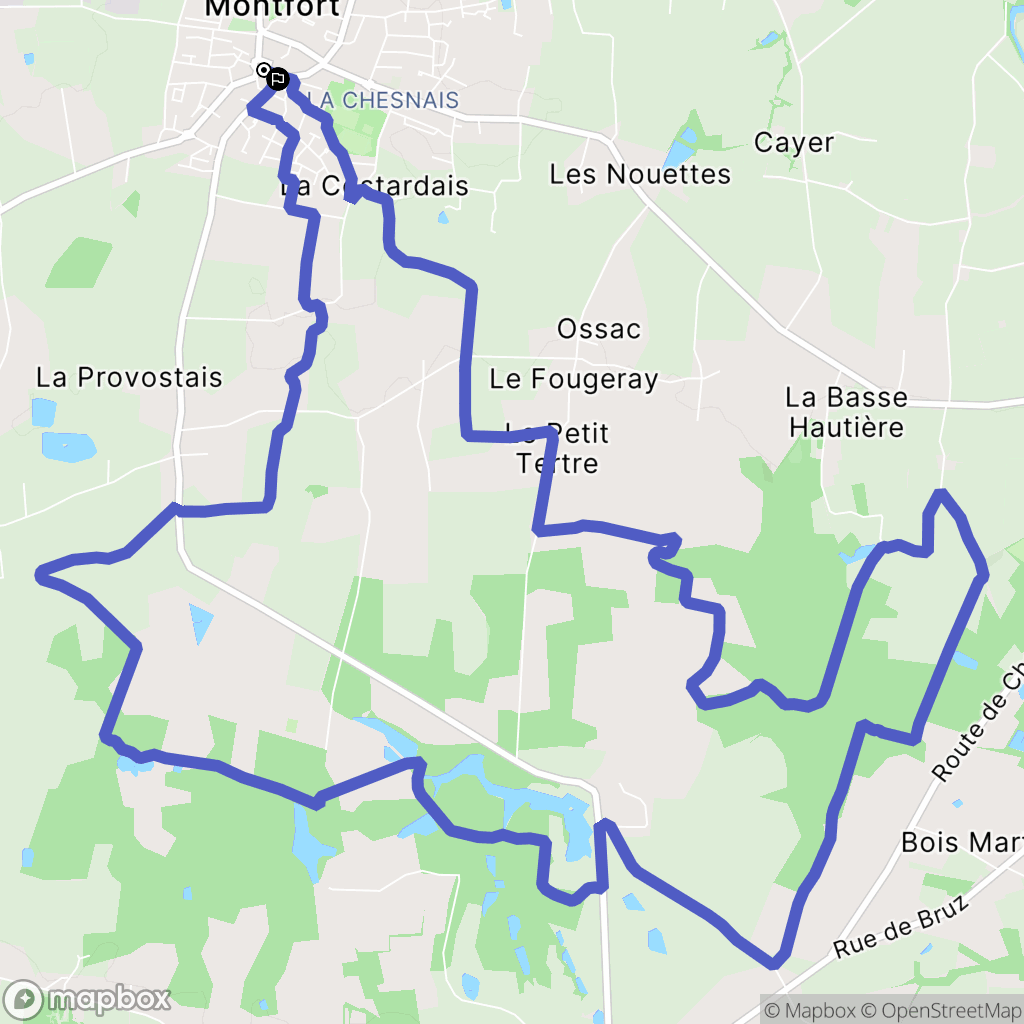 Bréal-sous-Montfort : carte du parcours de randonnée - France