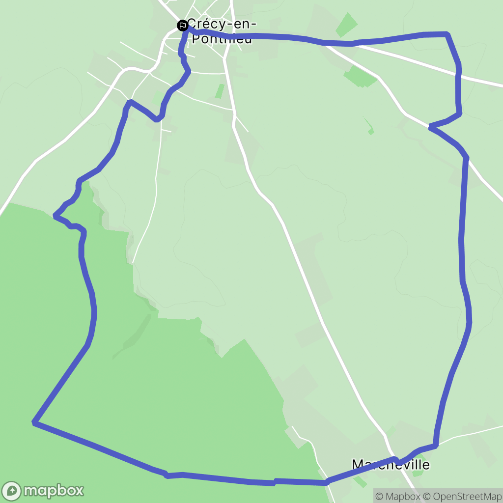 Crécy-en-Ponthieu : carte du parcours de randonnée - France