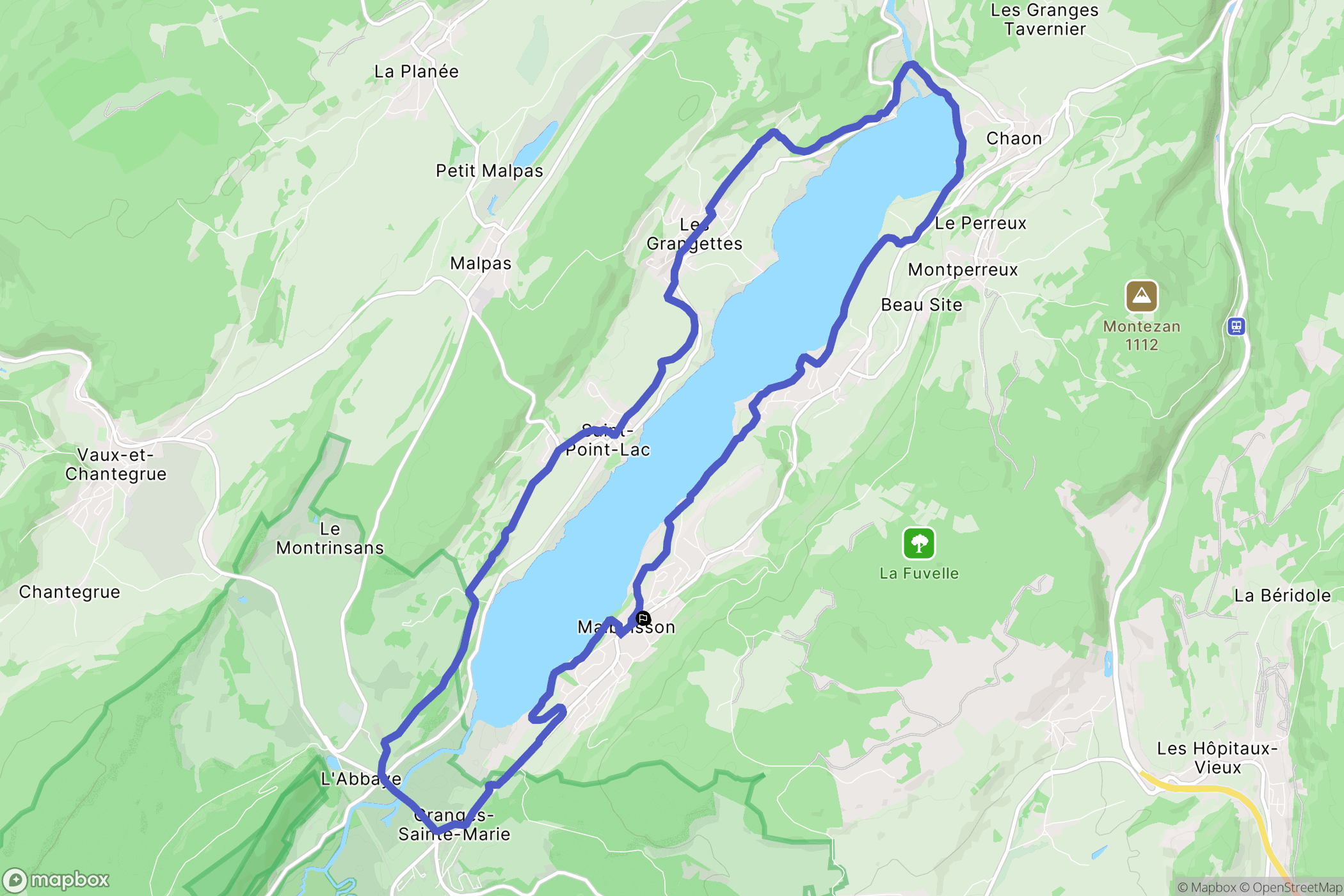 Malbuisson : carte du parcours de randonnée - France