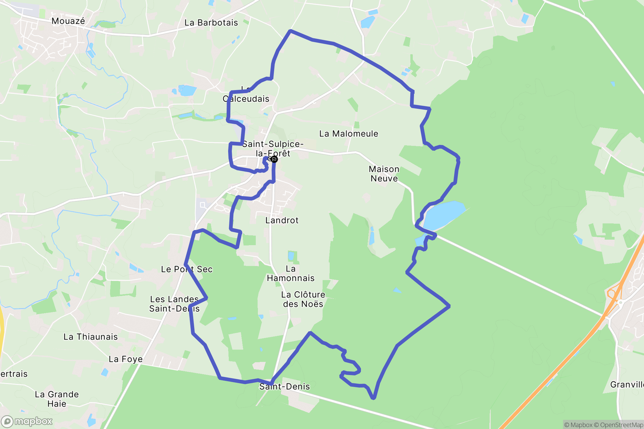 Saint-Sulpice-la-Forêt : carte du parcours de randonnée - France
