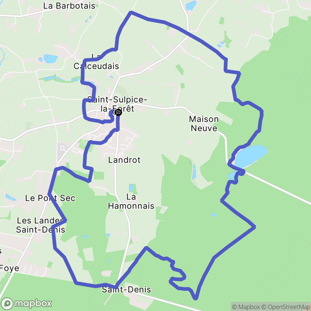 Saint-Sulpice-la-Forêt : carte du parcours de randonnée - France