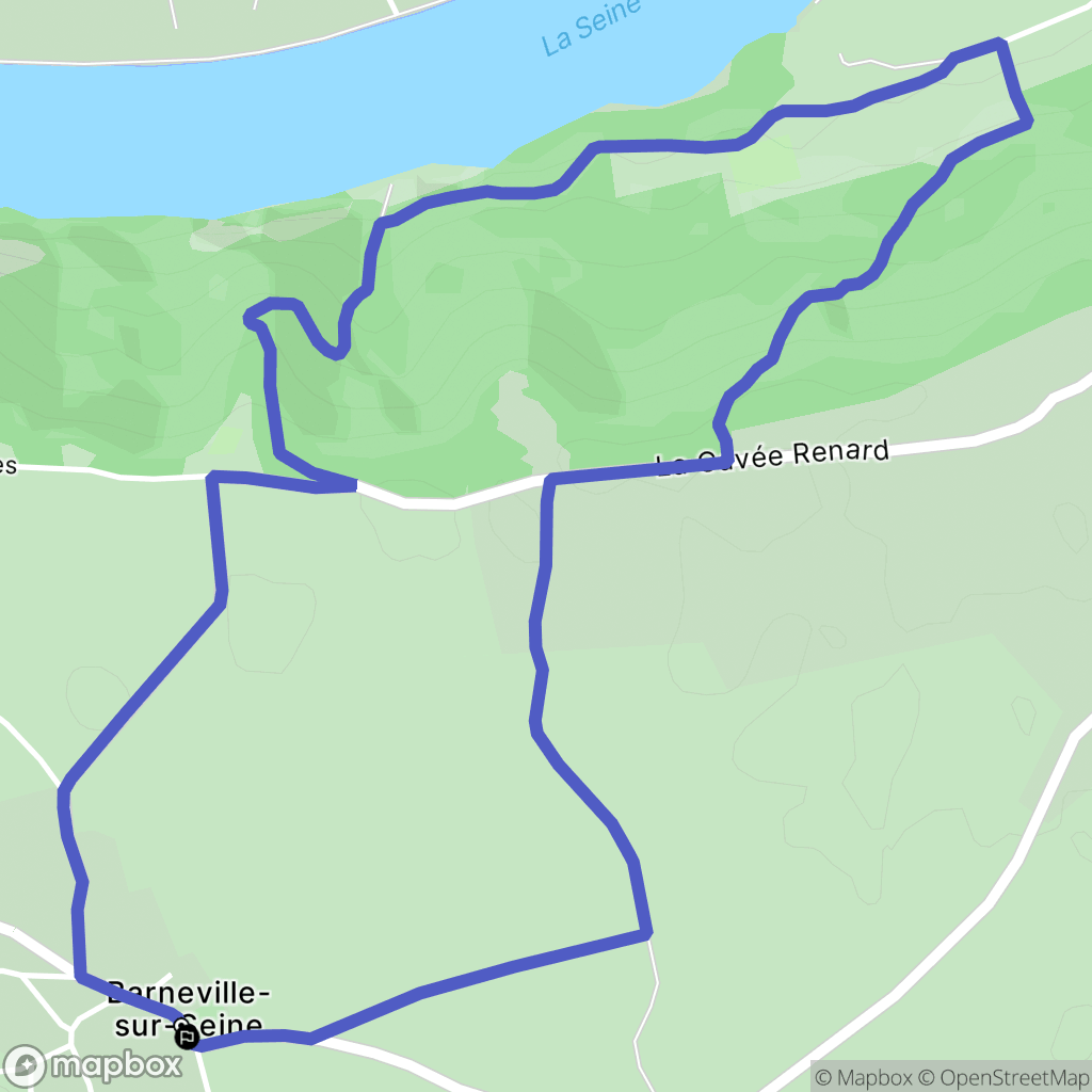Barneville-sur-Seine : carte du parcours de randonnée - France
