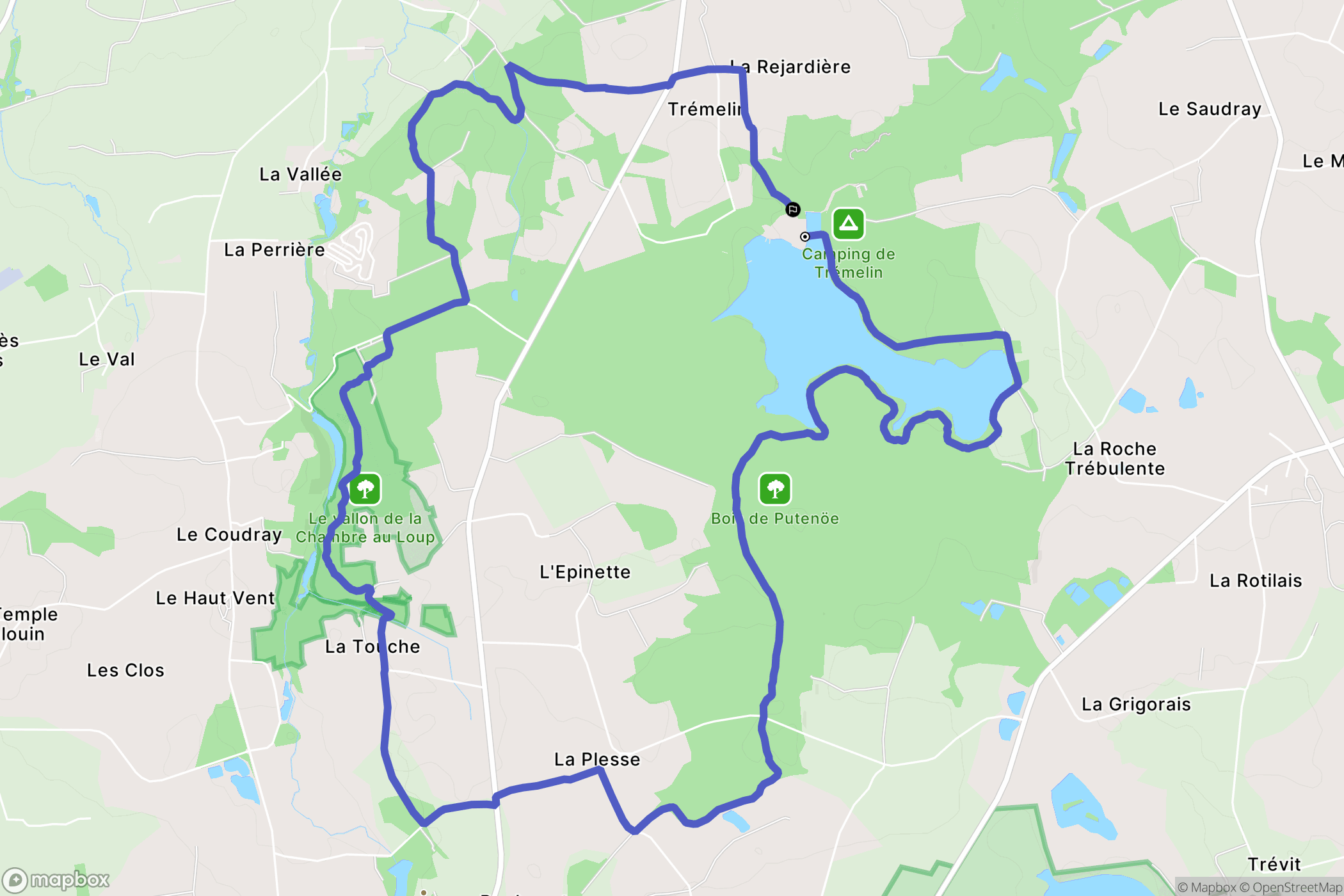 Iffendic : carte du parcours de randonnée - France