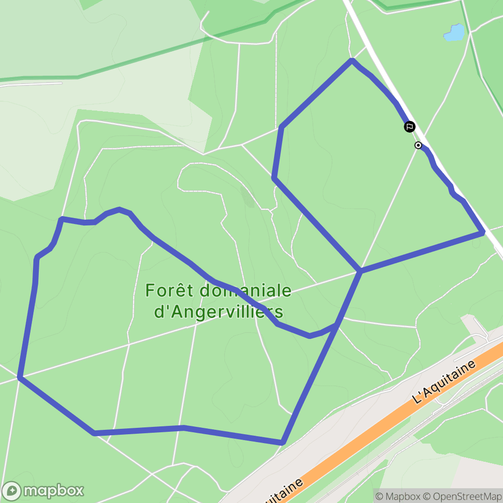 Angervilliers : carte du parcours de randonnée - France
