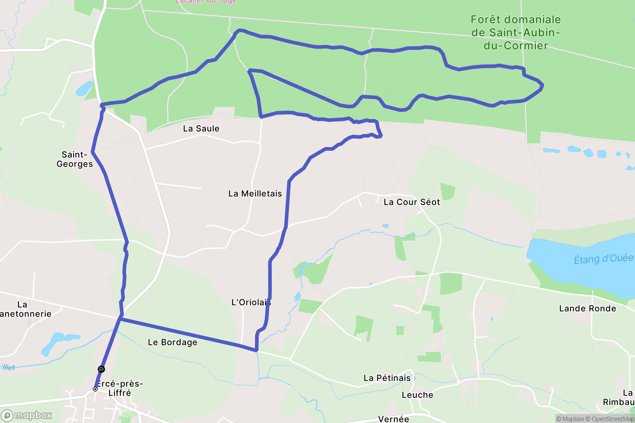 Ercé-près(Liffré : carte du parcours de randonnée - France