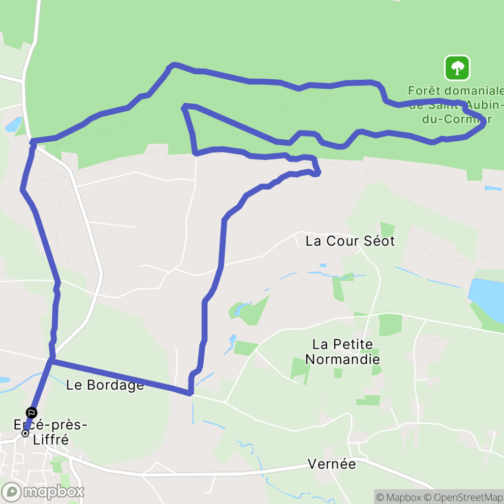 Ercé-près(Liffré : carte du parcours de randonnée - France