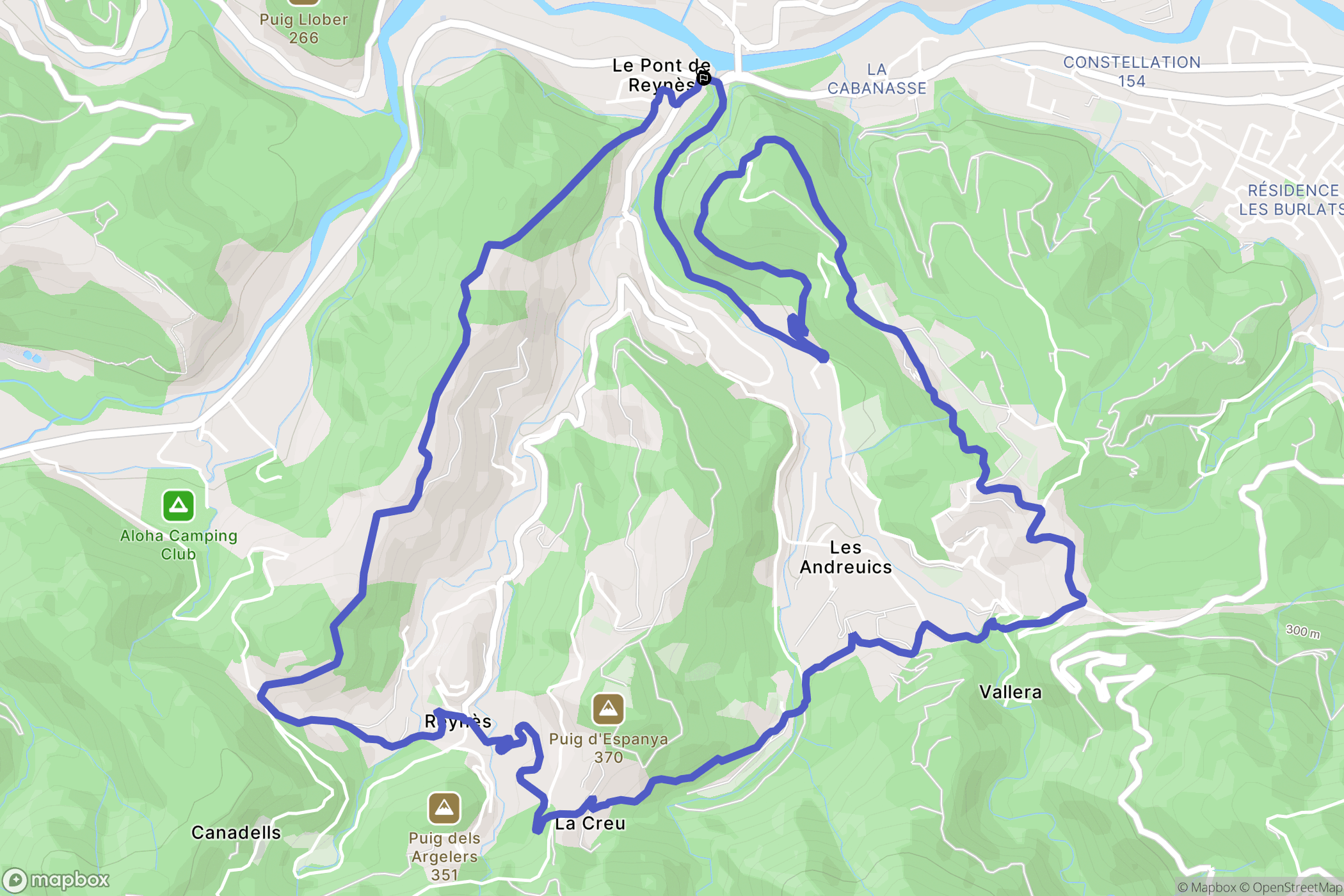 Reynes : carte du parcours de randonnée - France