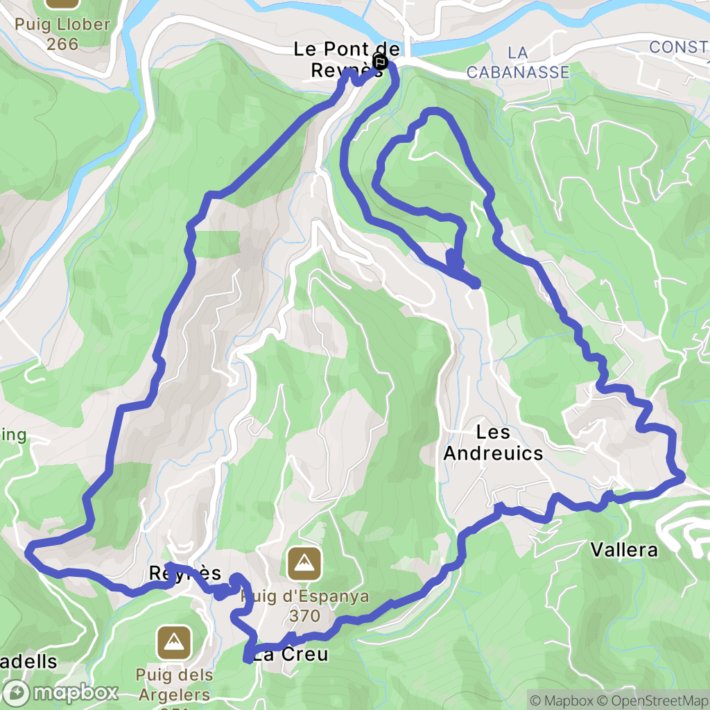 Reynes : carte du parcours de randonnée - France