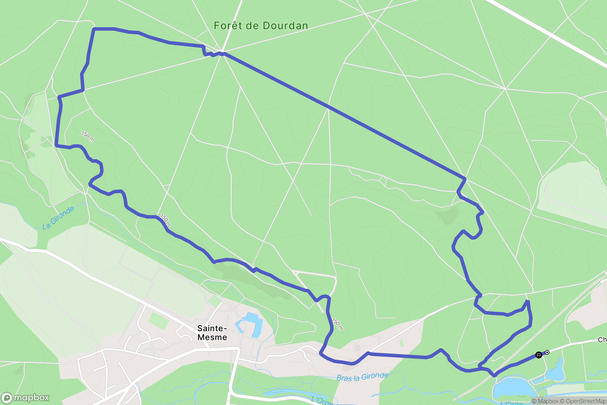 Dourdan : carte du parcours de randonnée - France