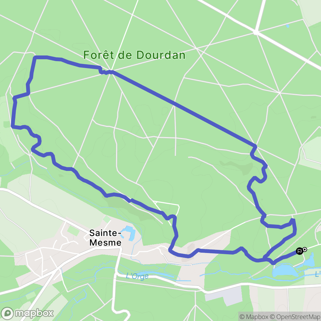 Dourdan : carte du parcours de randonnée - France