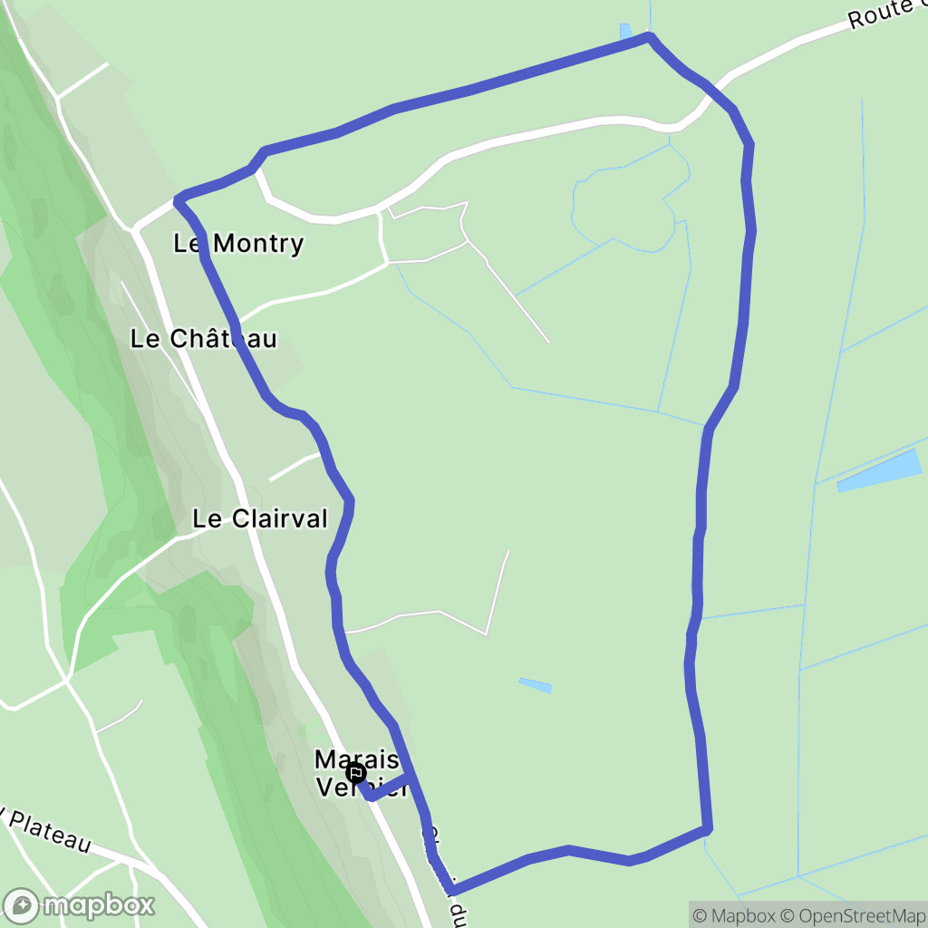 Marais-Vernier : carte du parcours de randonnée - France