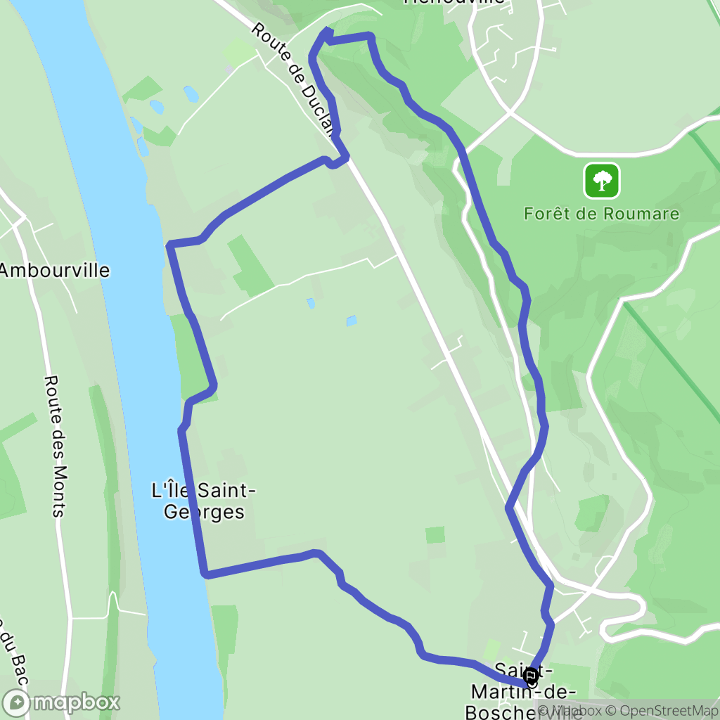 Saint-Martin-de-Boscherville : carte du parcours de randonnée - France